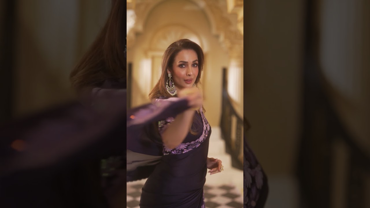 Malaika Arora Sequinned Satin Saree