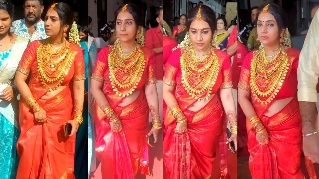 Malayalam serial  actress Pathma gopika wedding.  | malayalam serial actress Saree |