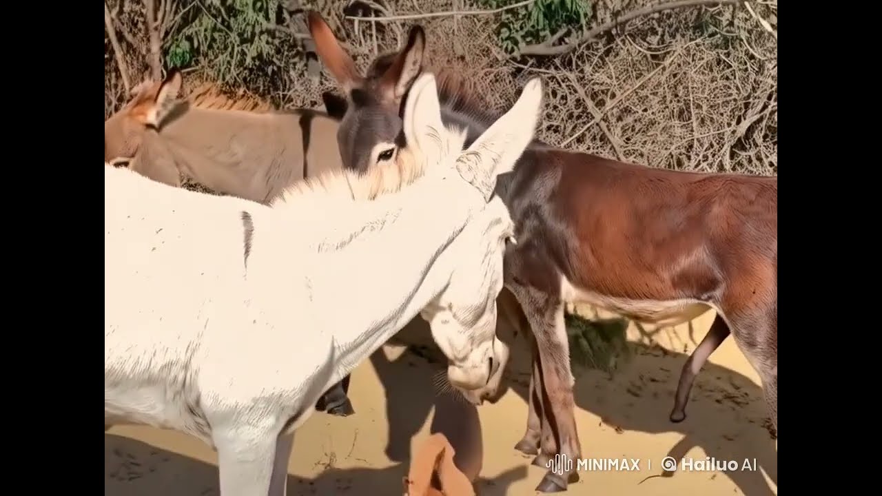 Male and female donkey meeting #happypets #donkey #viraldonkey #trending #sherk #donkeysanctuary