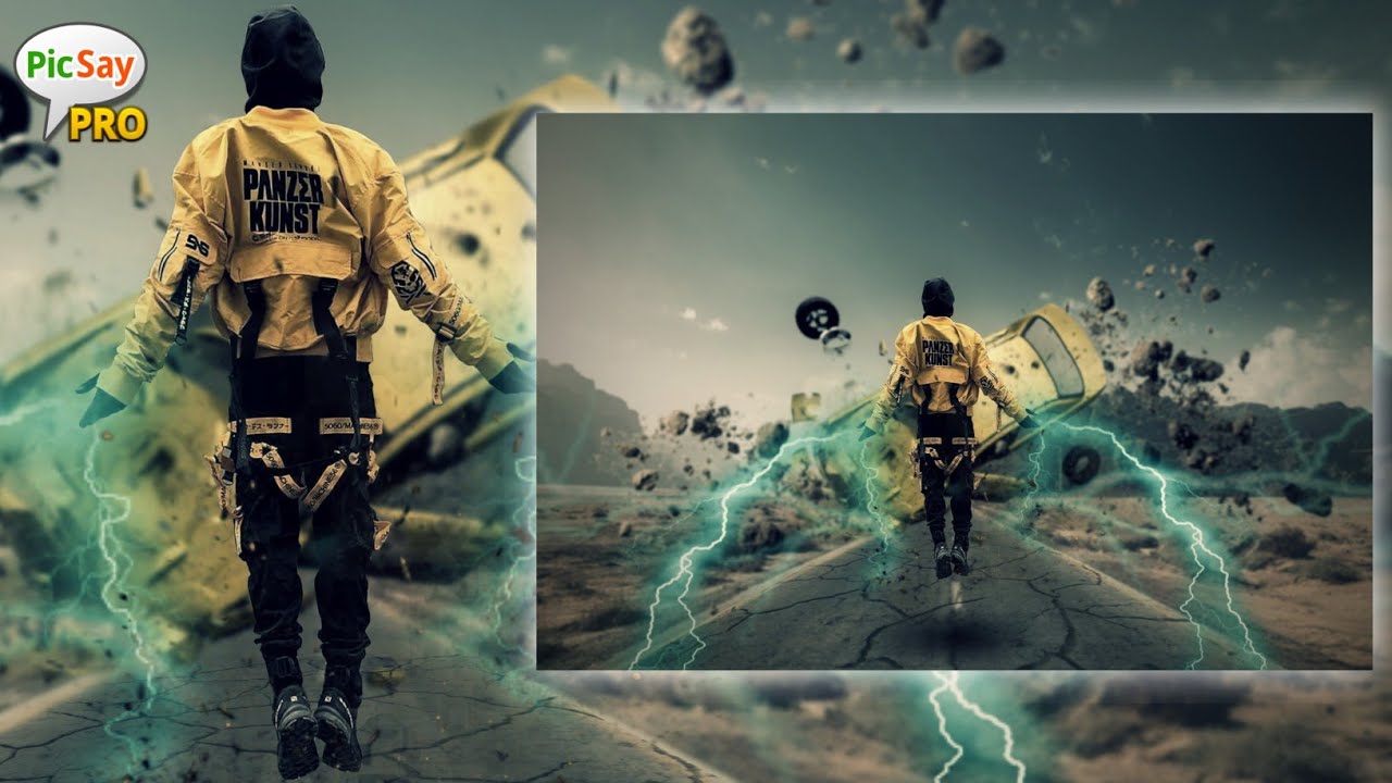Man of lightning Photo Manipulation Picsay pro | Tutorial Picsay Pro