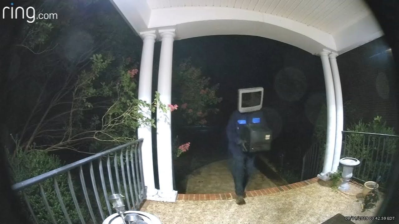 Man wearing TV on head caught on camera leaving old TVs on Virginia front porches | ABC7