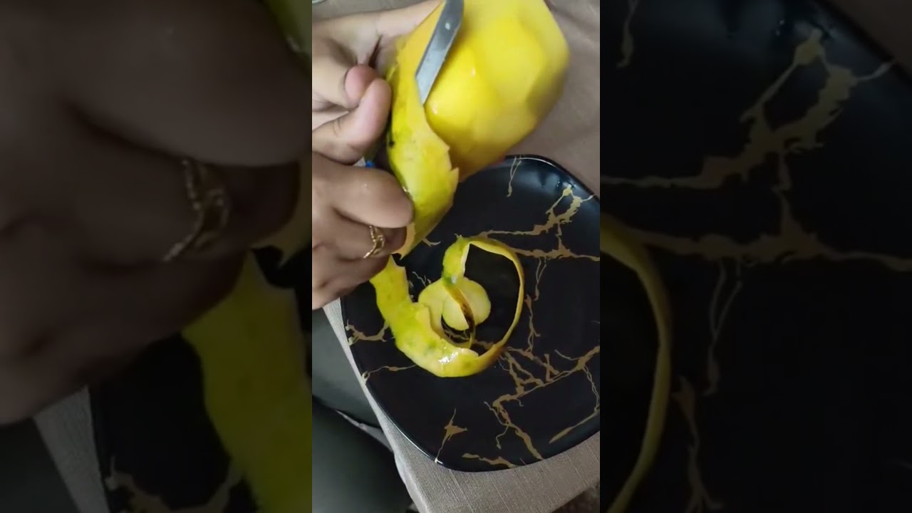 Mango peeling Challenge  #shorts #funny #challenge #mango #food #fun #fruit