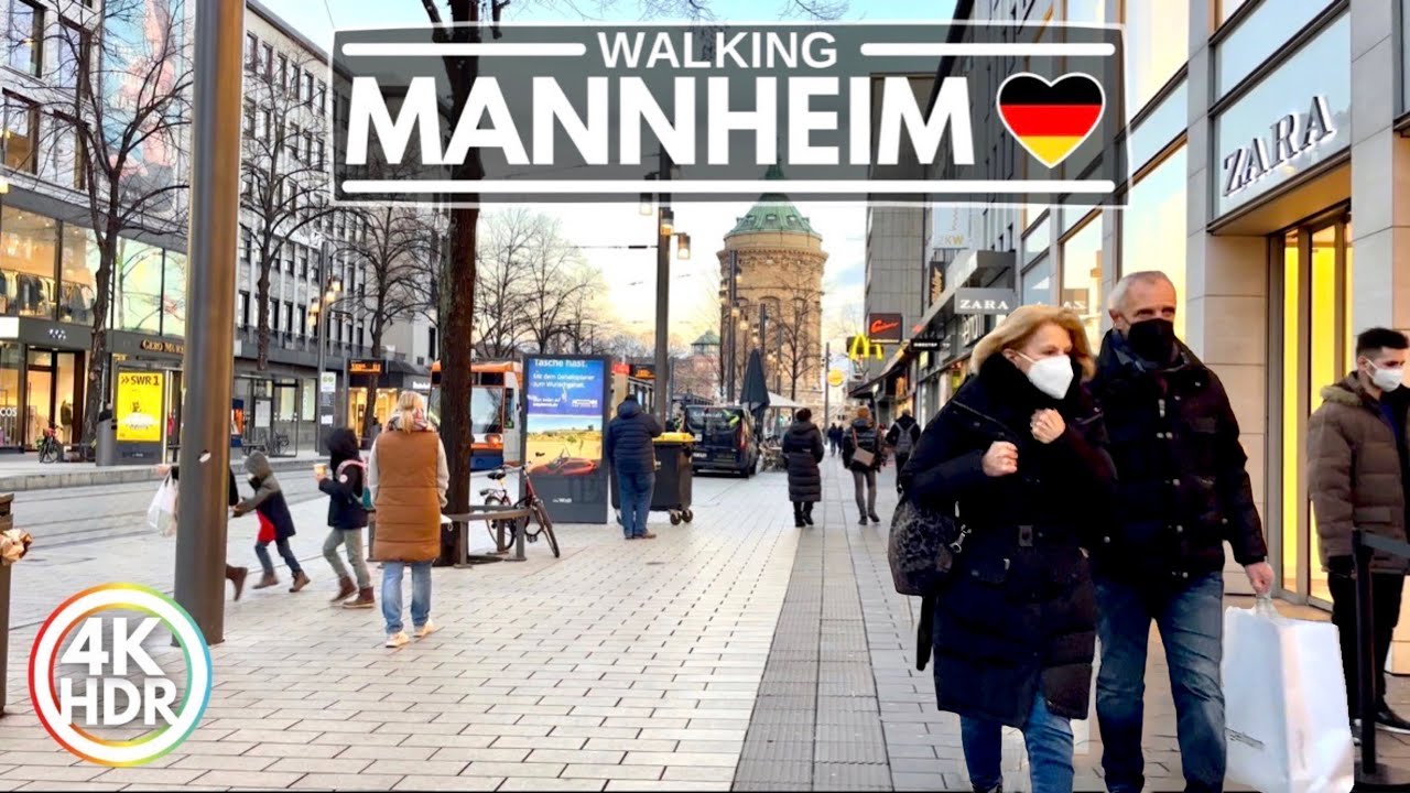 Mannheim 🇩🇪 The Manhattan of Germany in 2022 - 4K-HDR 60FPS - Walking Tour (▶36 min)