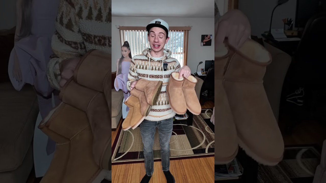 Manny Michael trying on UGGs from UGG Since 1974, UGG and Koolaburra by UGG; which one will be more
