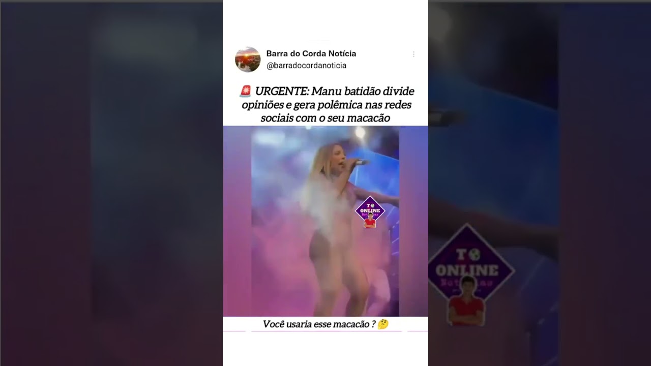 Manu Batidão divide opiniões sobre seu macacão