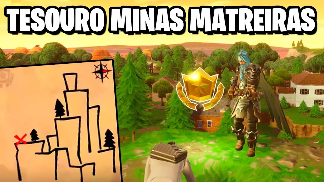 MAPA DO TESOURO NAS MINAS MATREIRAS - Fortnite Desafios Semana 9 (Passe de Batalha 5)