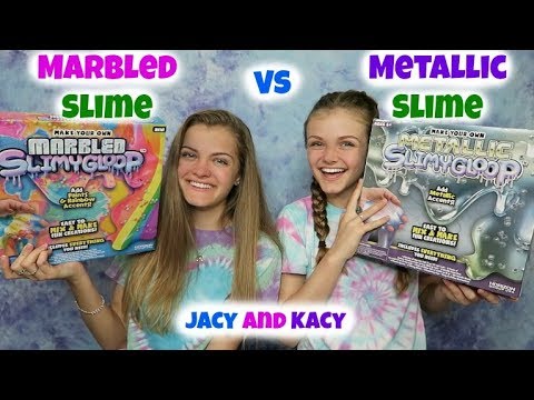Marbled Slime vs Metallic Slime Challenge ~ Jacy and Kacy