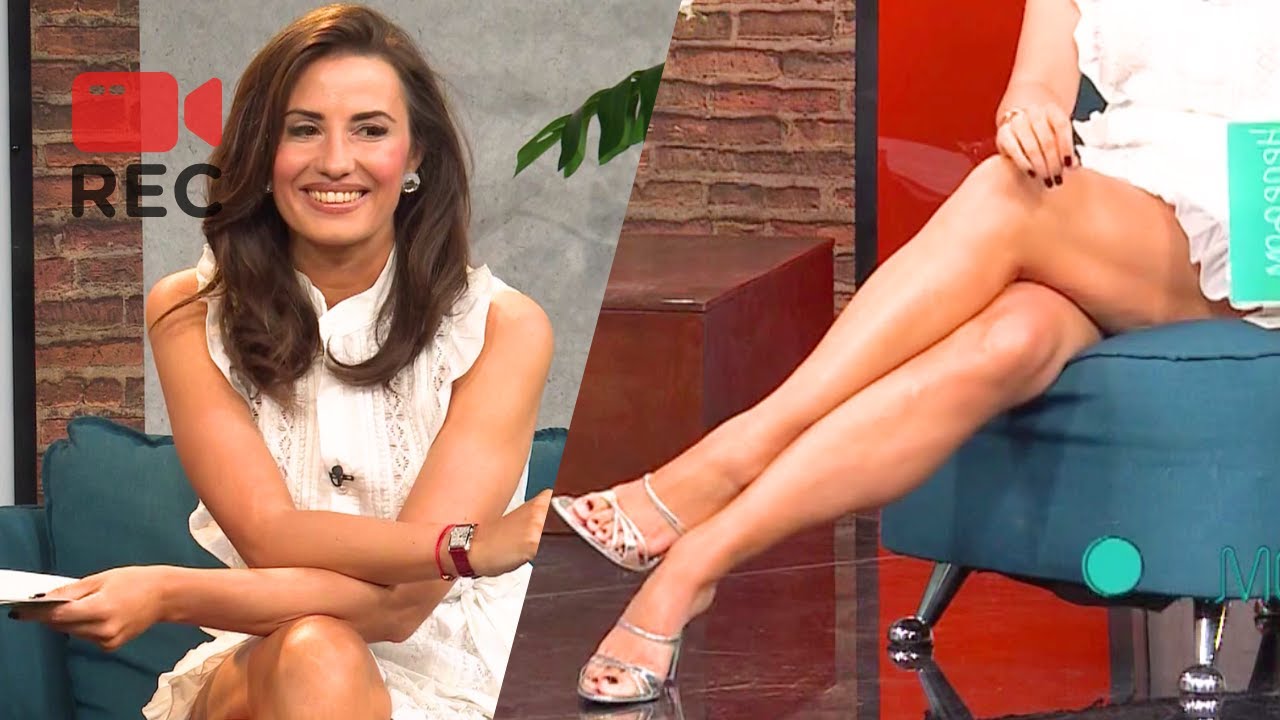 MARINA BULJOVCIC #8 | 🤍 60 fps, Best Crossed Legs Poses in White Mini Dress, Bloopers, High Heels 👠