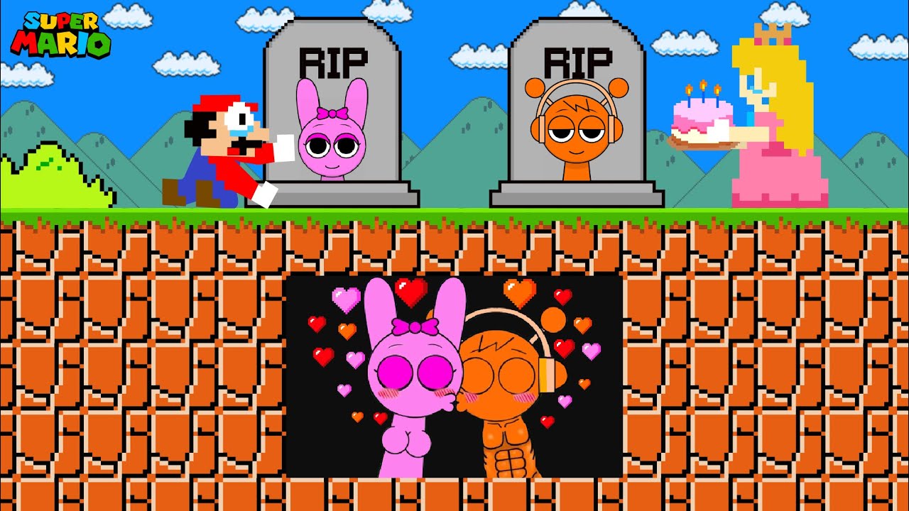 Mario & Peach R.I.P Sprunki Couples : Sprunki Heart Stolen From Death??? KISS MODE