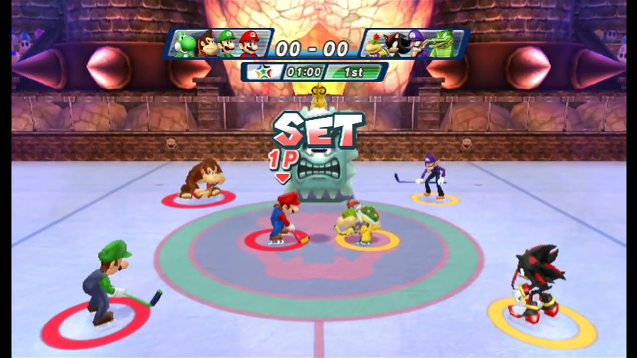 Mario & Sonic at the Olympic Winter Games - Dream Ice Hockey #2 (Team Mario/Superstars)