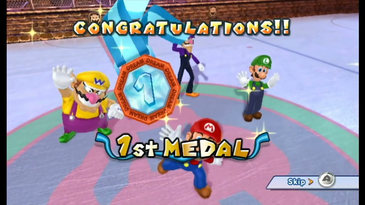 Mario & Sonic at the Olympic Winter Games - Dream Ice Hockey #3 (Team Mario/Overalls)