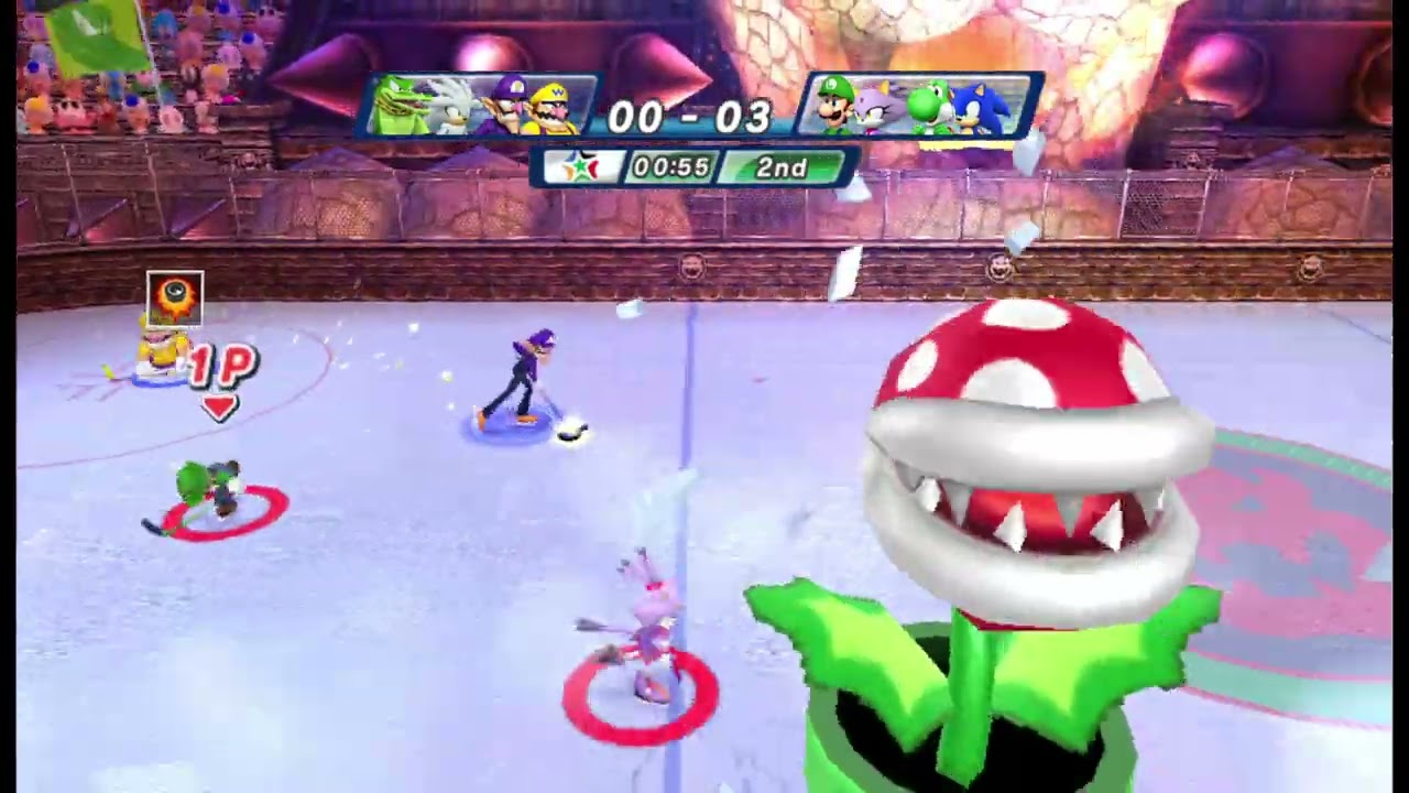 Mario & Sonic at the Olympic Winter Games Team Luigi in Dream Ice Hockey