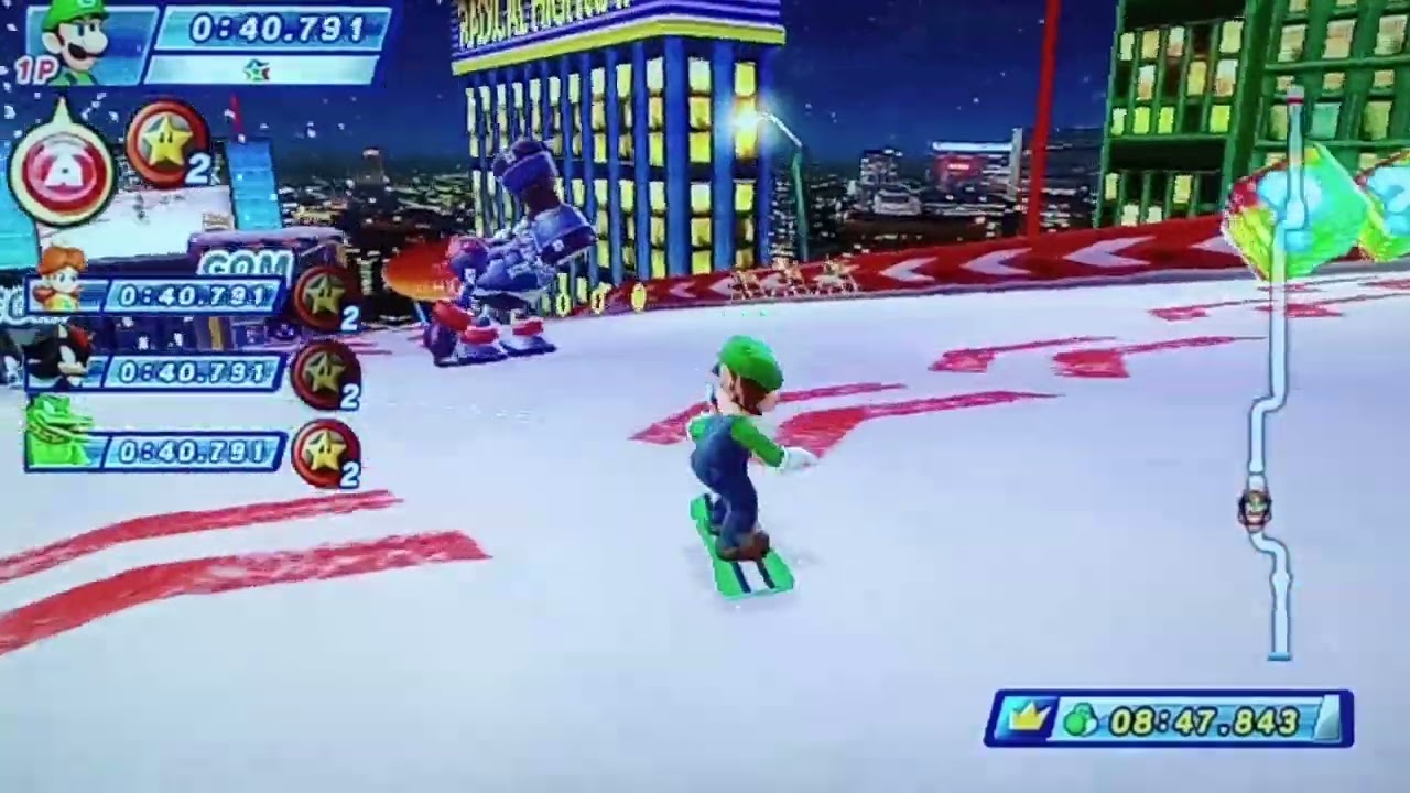 Mario & Sonic At The Vancouver 2010 Olympic Winter Games Dream Snowboard Cross # 15 (Team Luigi)