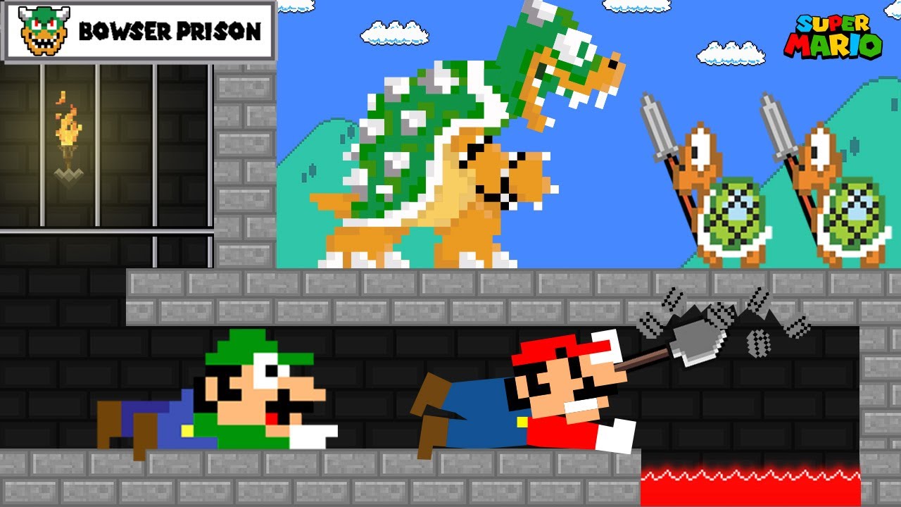 Mario and Luigi Challenge Poor vs Rich Bowser Prison Escape (Part 2) | Game Animation