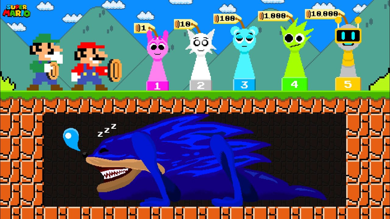 Mario and Luigi vs  Incredibox Sprunki and Shin Sonic Mayhem