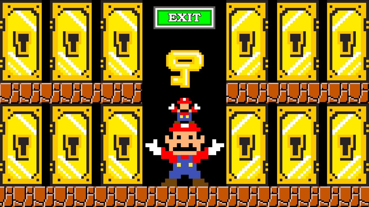 Mario and Tiny Mario's Key Door Gold maze | Where is the way out?
