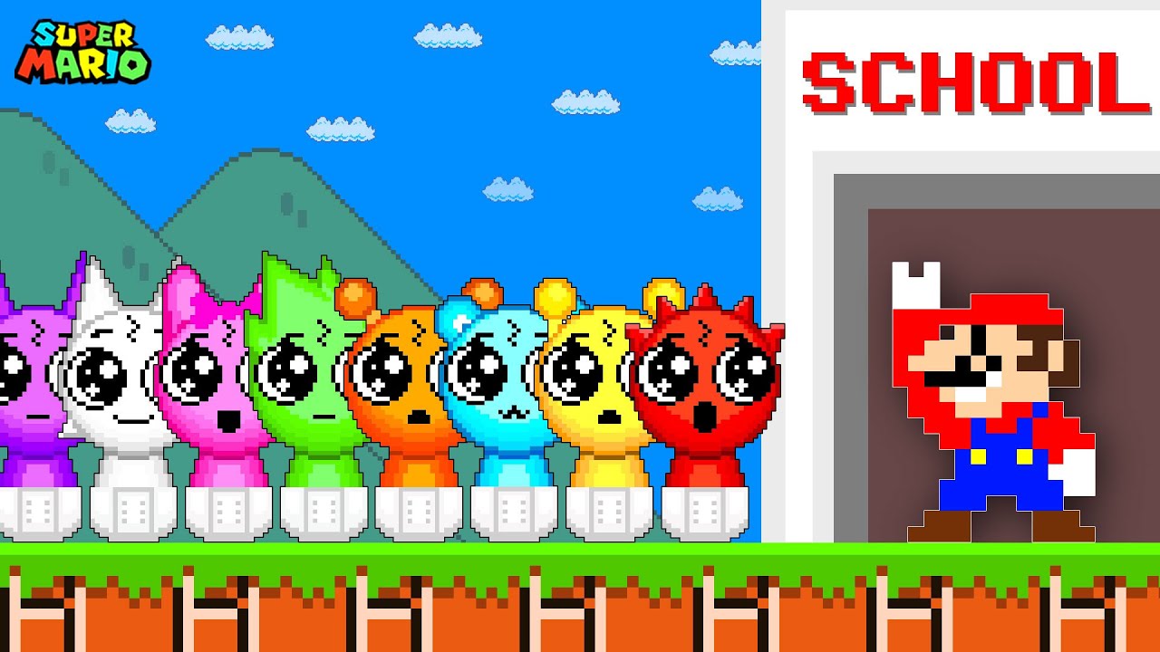 Mario Open School for Baby Sprunki in New Super Mario Bros.Wii