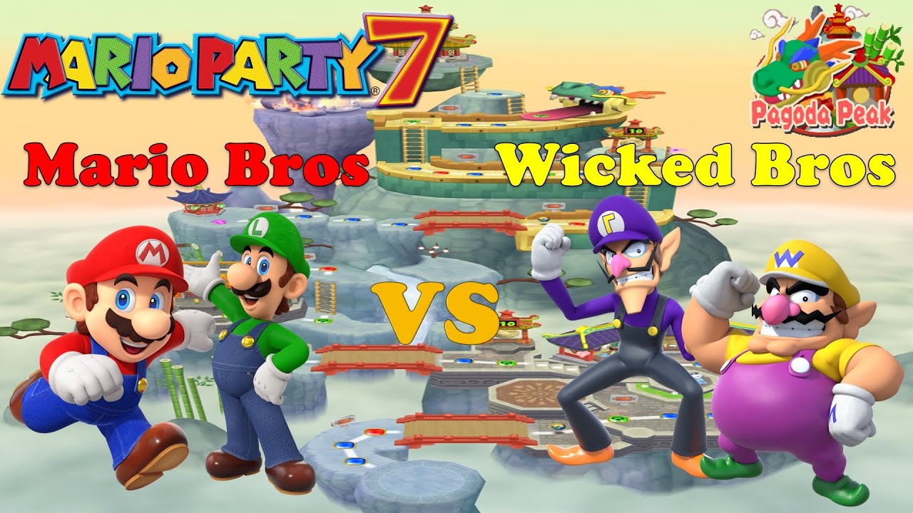 Mario Party 7 - Mario & Luigi vs Wario & Waluigi - Pagoda Peak