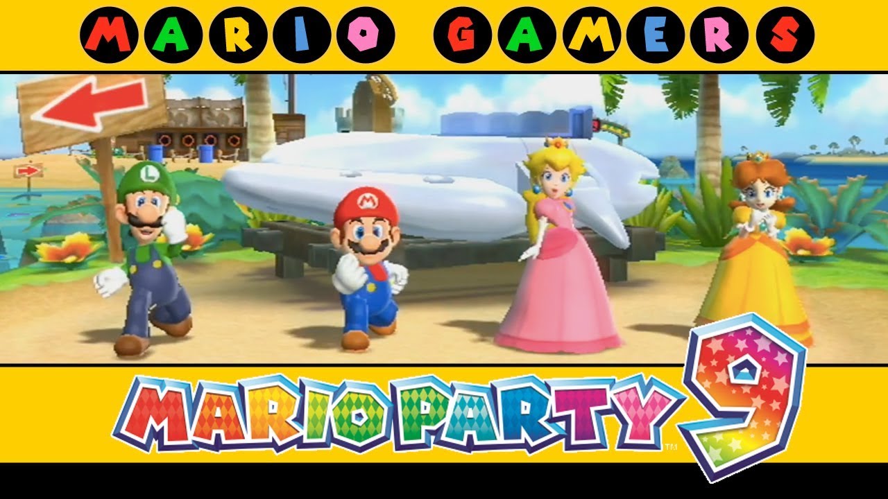 Mario Party 9 - Blooper Beach (Mario, Luigi, Peach and Daisy) - Party Mode