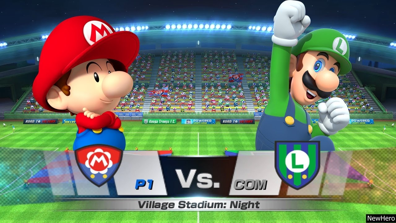 Mario Sports Superstars - Baby Mario/Yoshi Vs. Luigi/Waluigi