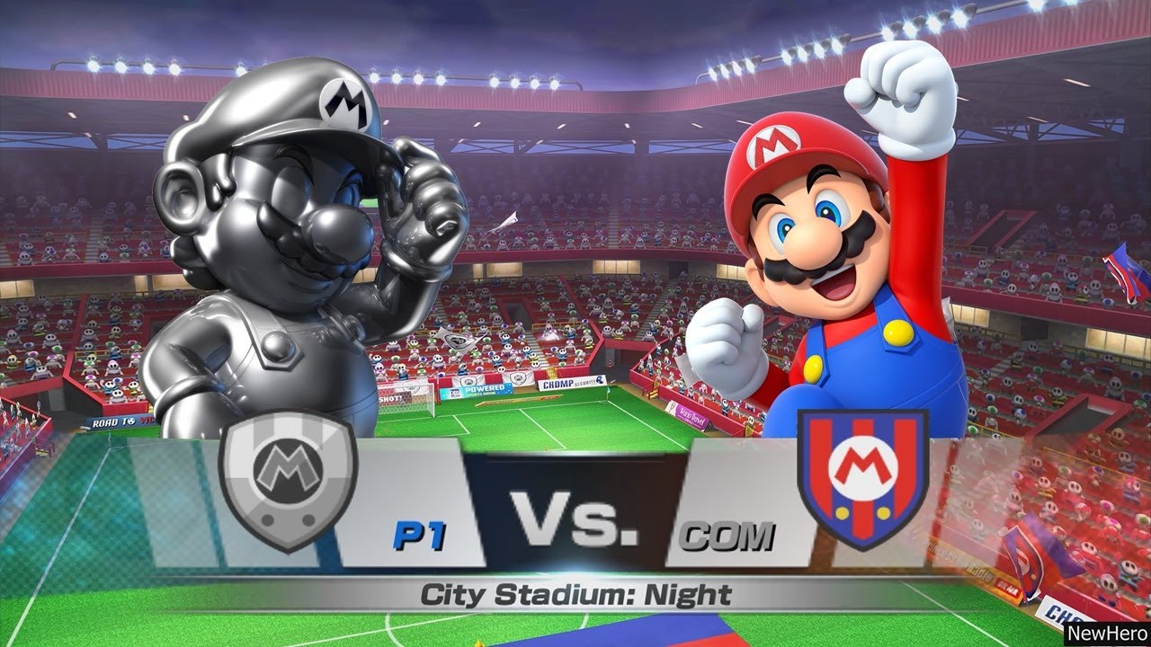 Mario Sports Superstars - Metal Mario/Bowser Jr. Vs. Mario/Luigi