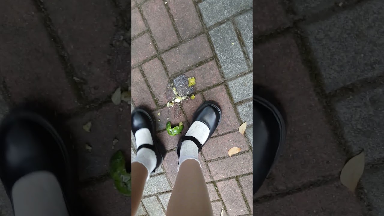 Mary Jane Platforms Crushing Fruit in Parking Lot