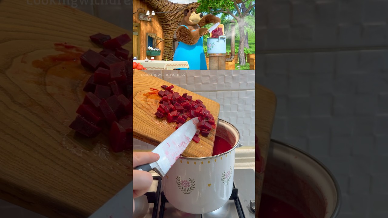 Masha and the Bear  - Borscht Recipe #shorts