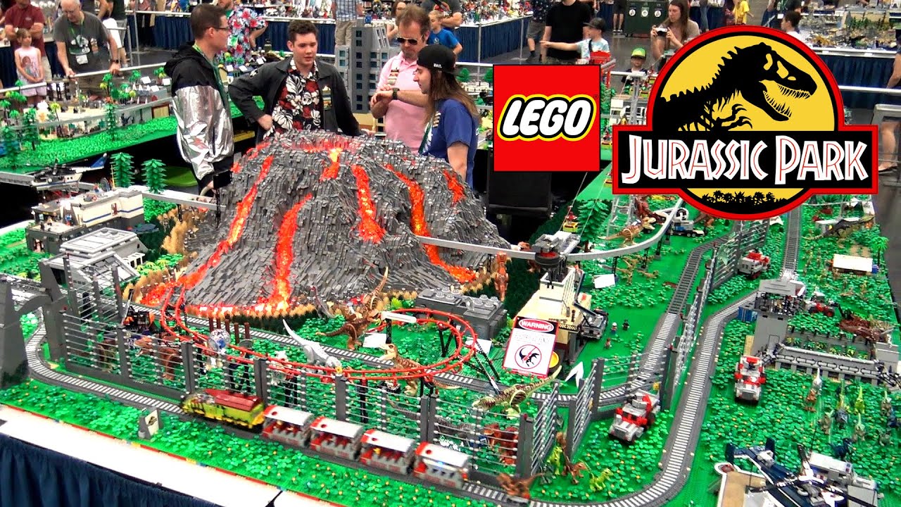 Massive LEGO Jurassic Park with Huge Volcano at Bricks Cascade 2023