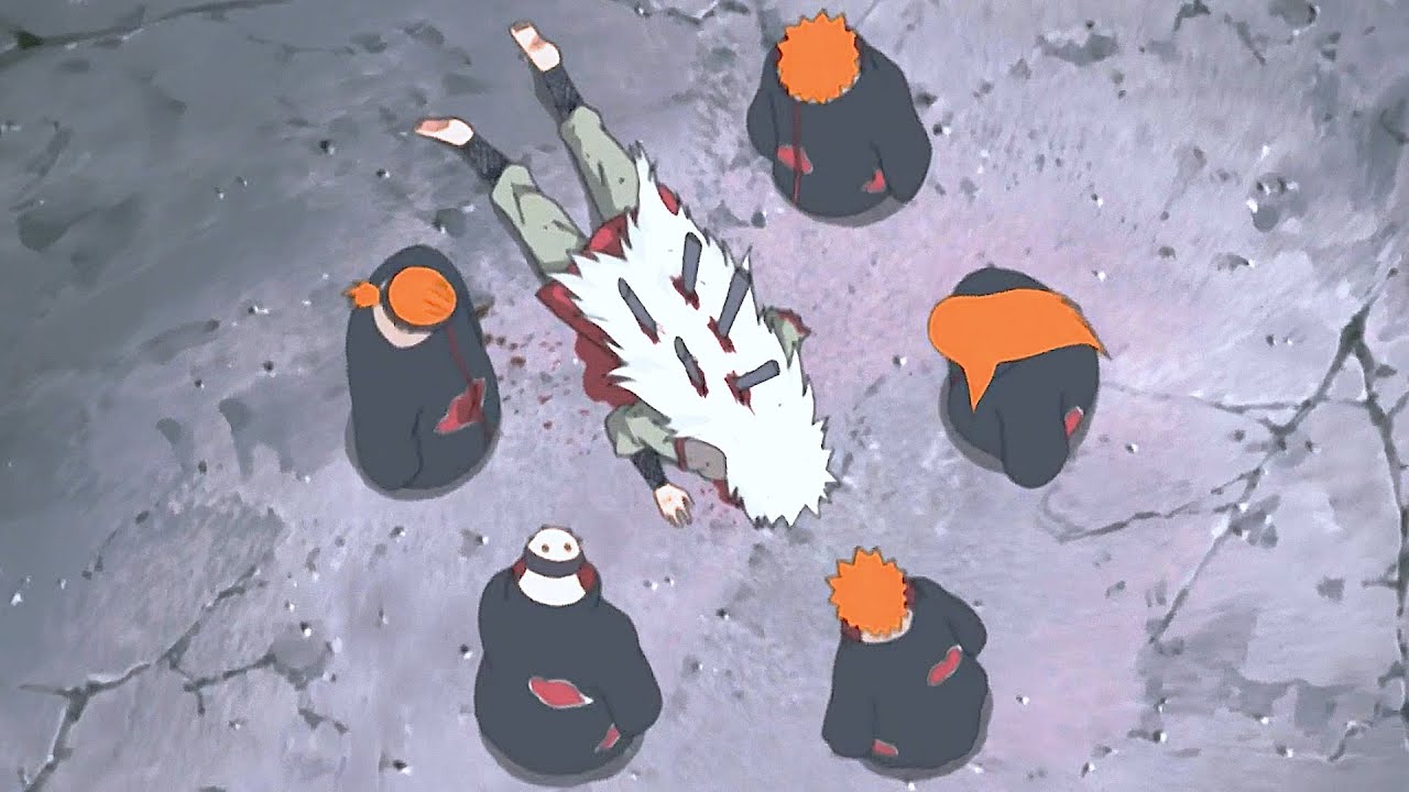 Master Jiraiya died at the hands of Pain and realized that he was his former student