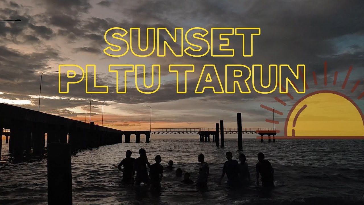 Matahari terbenam yang indah di PLTU Tarun