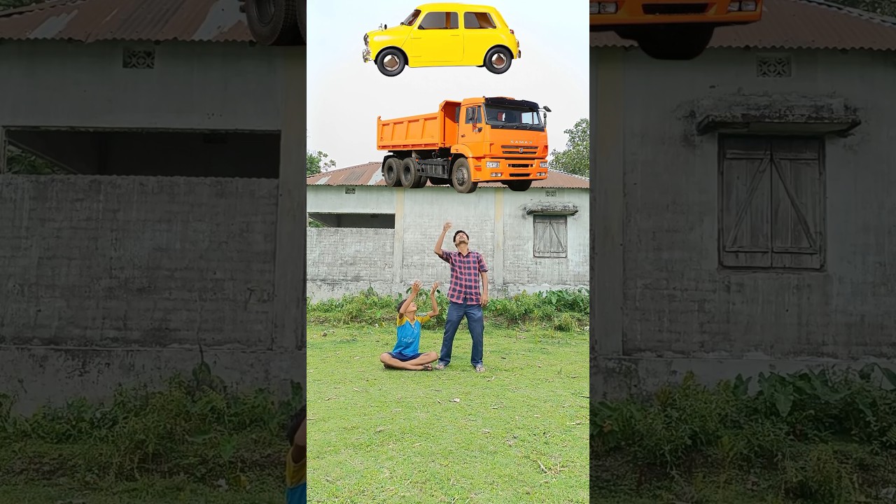 May 2, 2023 Dumper, Police car, Alto, Bus Vs My own Bike Catching funny vfx magic video