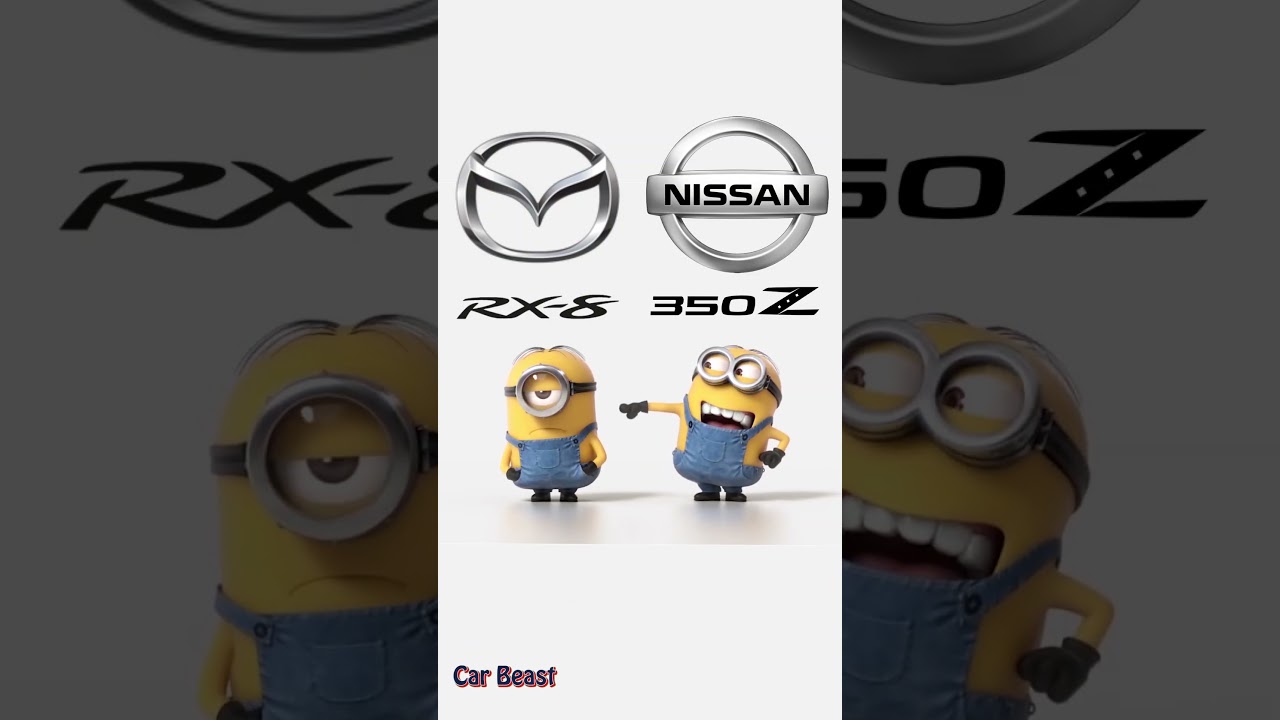 Mazda Rx 8 vs Nissan 350Z minions style funny#status #funny #asmr #tiktok #trending #car #foryou