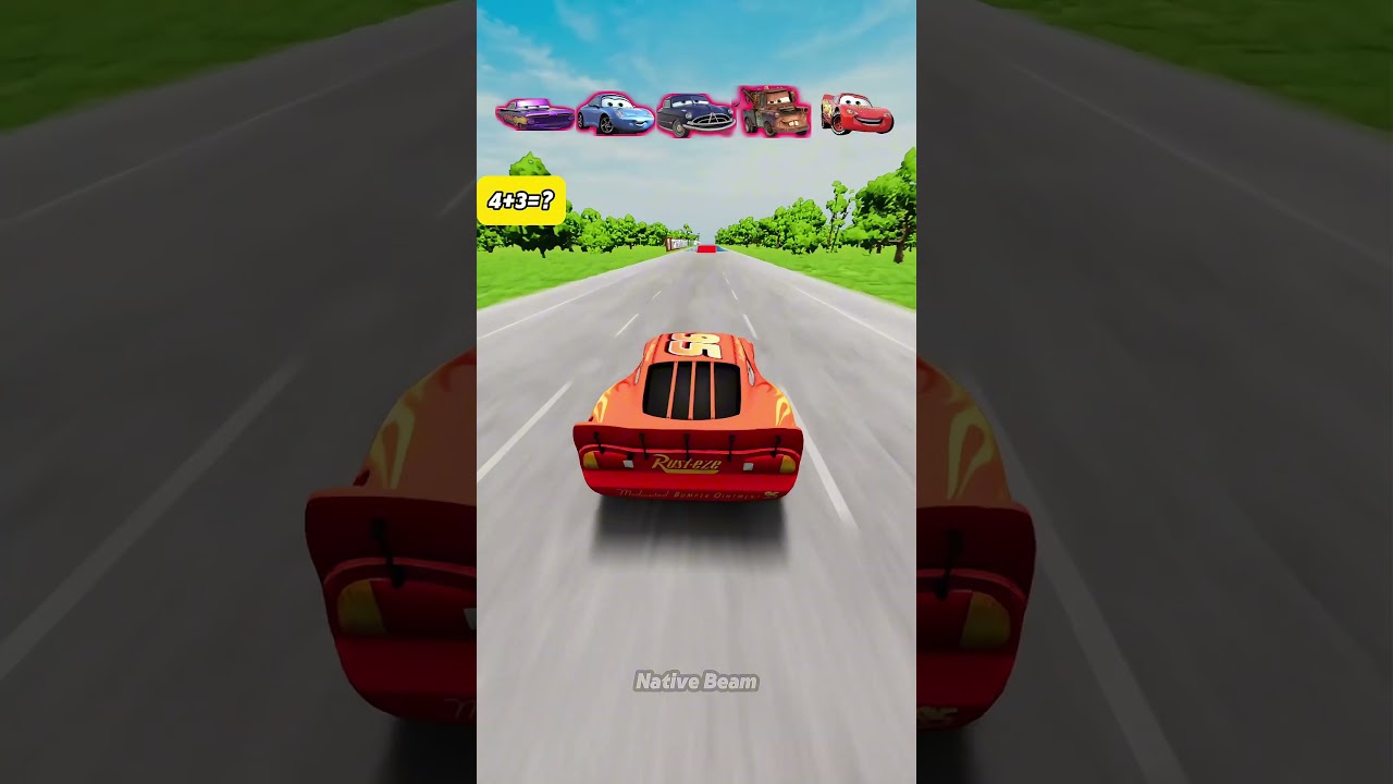 ⚡McQueen vs Mater vs Sally vs Doc Hudson vs Ramone #cars #beamingdrive