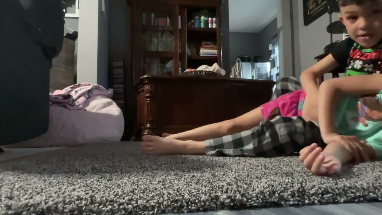 Me and my sister are wrestling