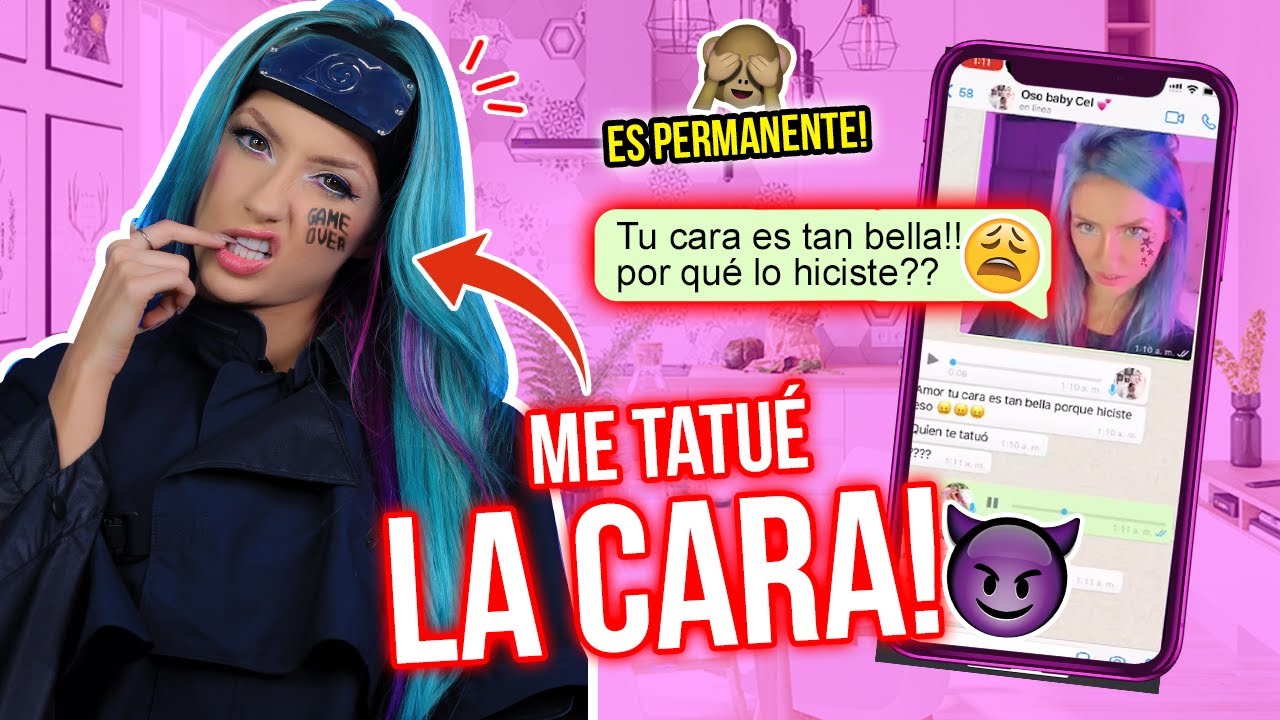 ME TATUÉ LA CARA!!😱 BROMA A MI EX!!🙊⚠️🚨 | Katie Angel