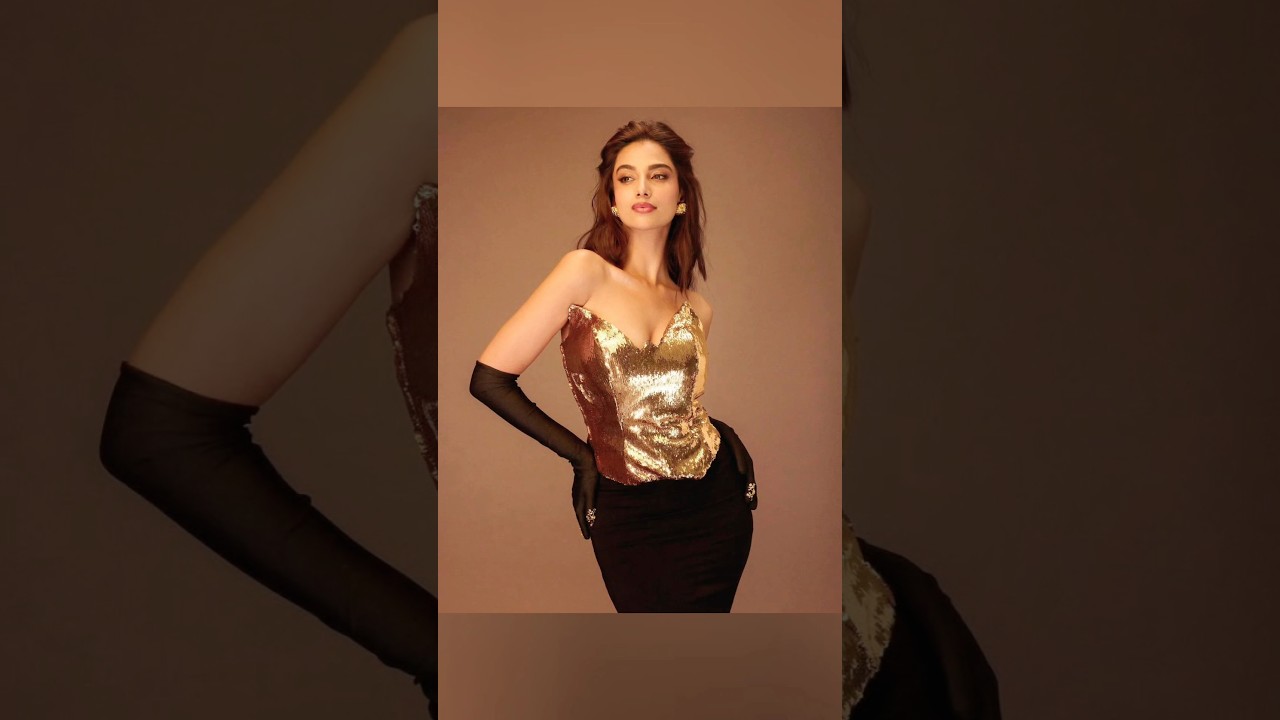 Meenakshi Choudhary Sets The Glam Bar High In Golden-Black Western Dress! #meenakshichaudhary #love