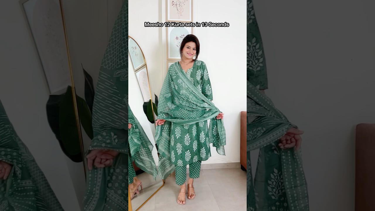 Meesho kurta set haul l Daily wear affordable kurti Pant dupatta l Cotton Kurta Set Meesho