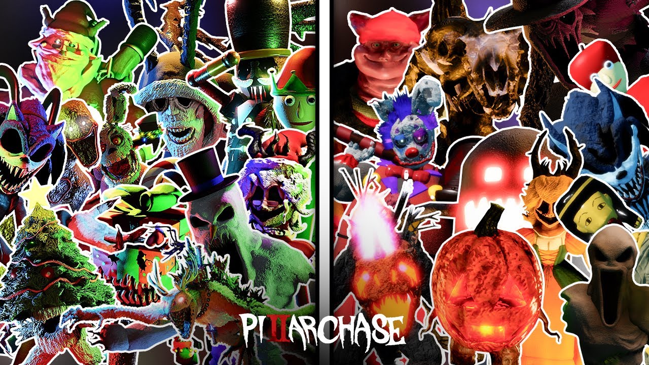 MEGA BATTLE! CHRISTMAS SKINS VS HALLOWEEN SKINS — PILLAR CHASE 2 (Compilation)