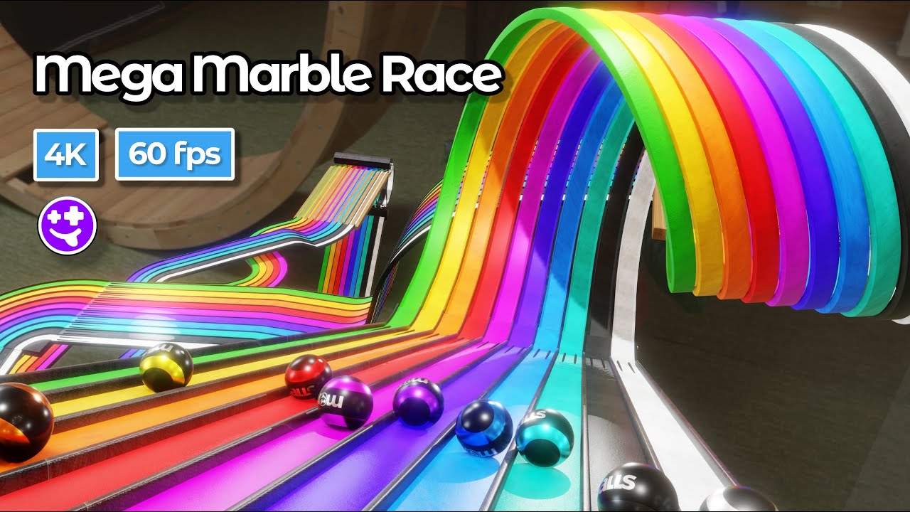Mega Marble Race | #marblerace #marbles #marblerun #blender #animation #60fps #physics
