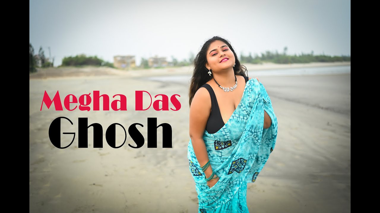 MEGHA DAS GHOSH IN STUNNING FLORAL PRINT SAREE ON A SEA BEACH | BONG BEAUTY IN SAREE FASHION