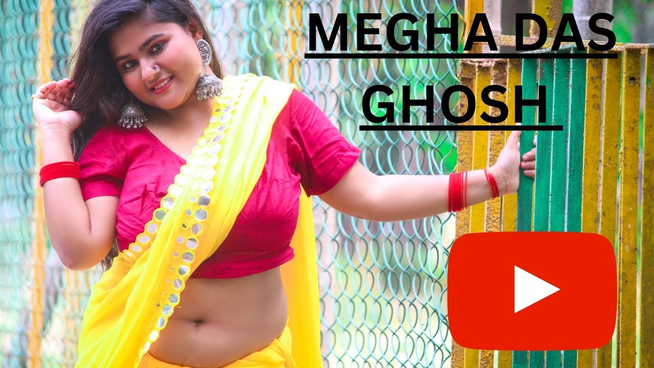 MEGHA DAS GHOSH IN YELLOW GEORGETTE SAREE VIDEO | BONG IN SUMMER 2023