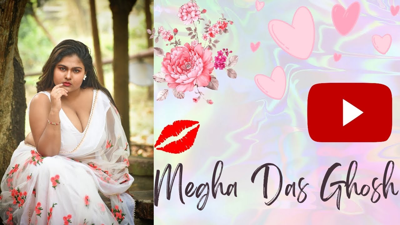 MEGHA DAS GHOSH SAREE VIDEO || MEGHA IN WHITE SAREE  || OUTDOOR SAREE VIDEO || MEGHA DAS GHOSH