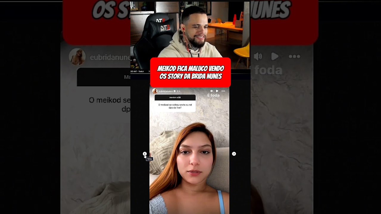 meikod fica louco vendo os story da Brida Nunes #meikodclips #clipstwitch