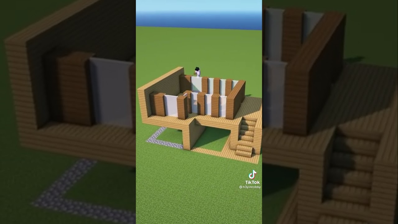 membuat rumah modern dari kayu di minecraft