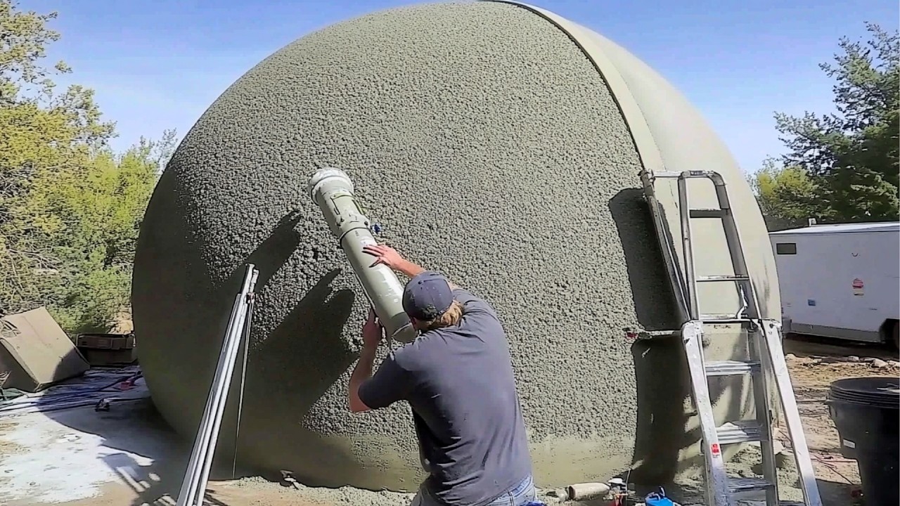 Men Build DIY DOME CABIN Using Giant BALLOON and CONCRETE | Start to Finish by @AircreteHarry