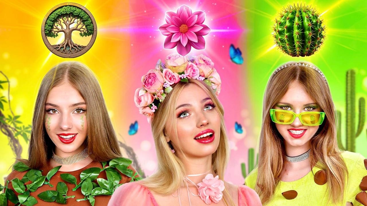 Menina Flor vs Menina Árvore vs Menina Cacto! Meninas Mágicas na Escola