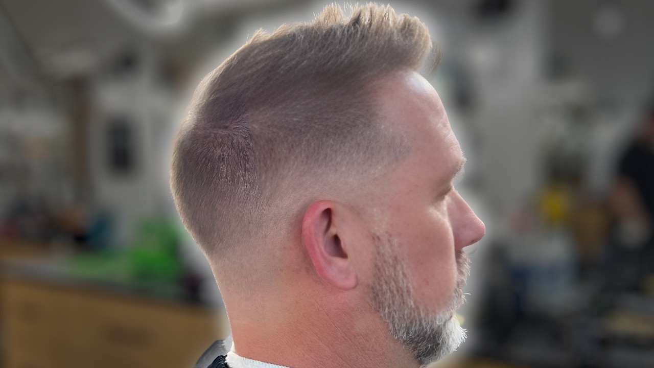 Men's Faux Hawk Fade Haircut Barber Tutorial | Fohawk Style