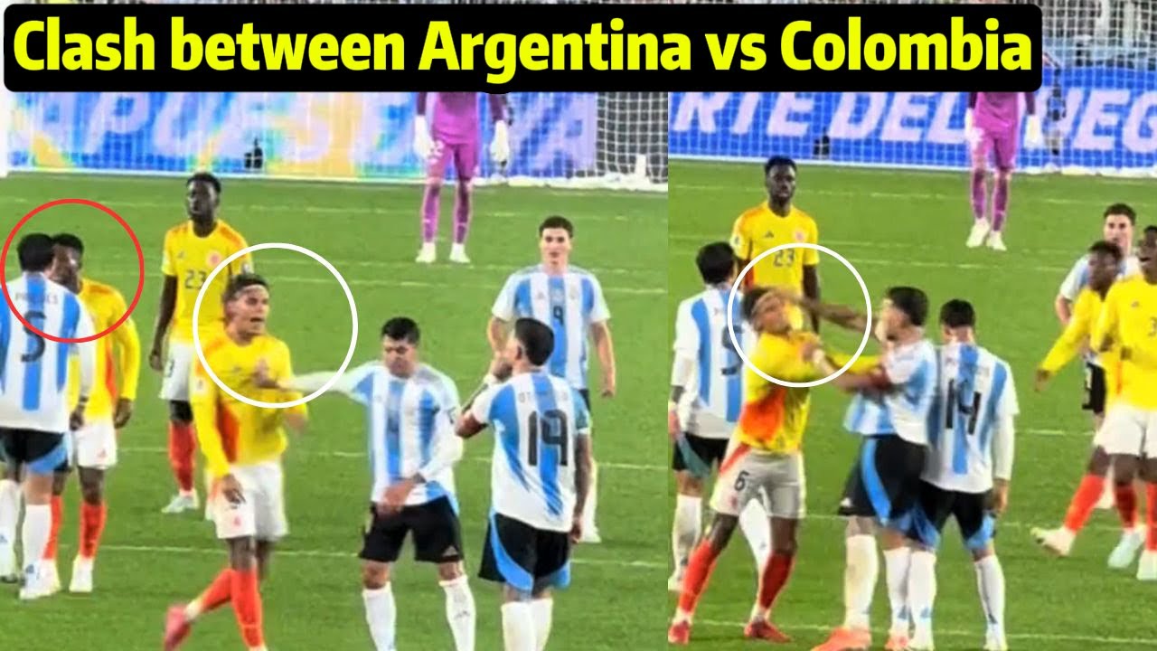 Messi and James Rodríguez Clash in a Heated Argentina vs Colombia Match | Otamendi vs Richard Rios