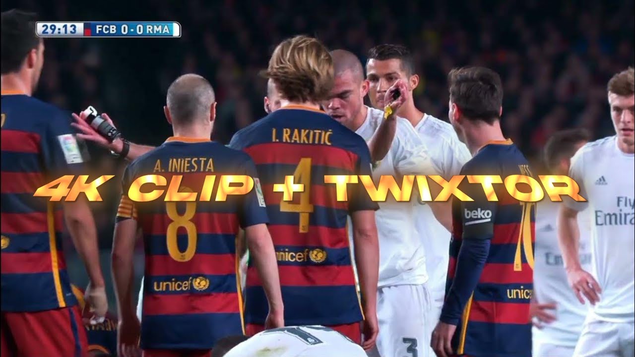 Messi and Ronaldo looking at each other 4K clip + Twixtor