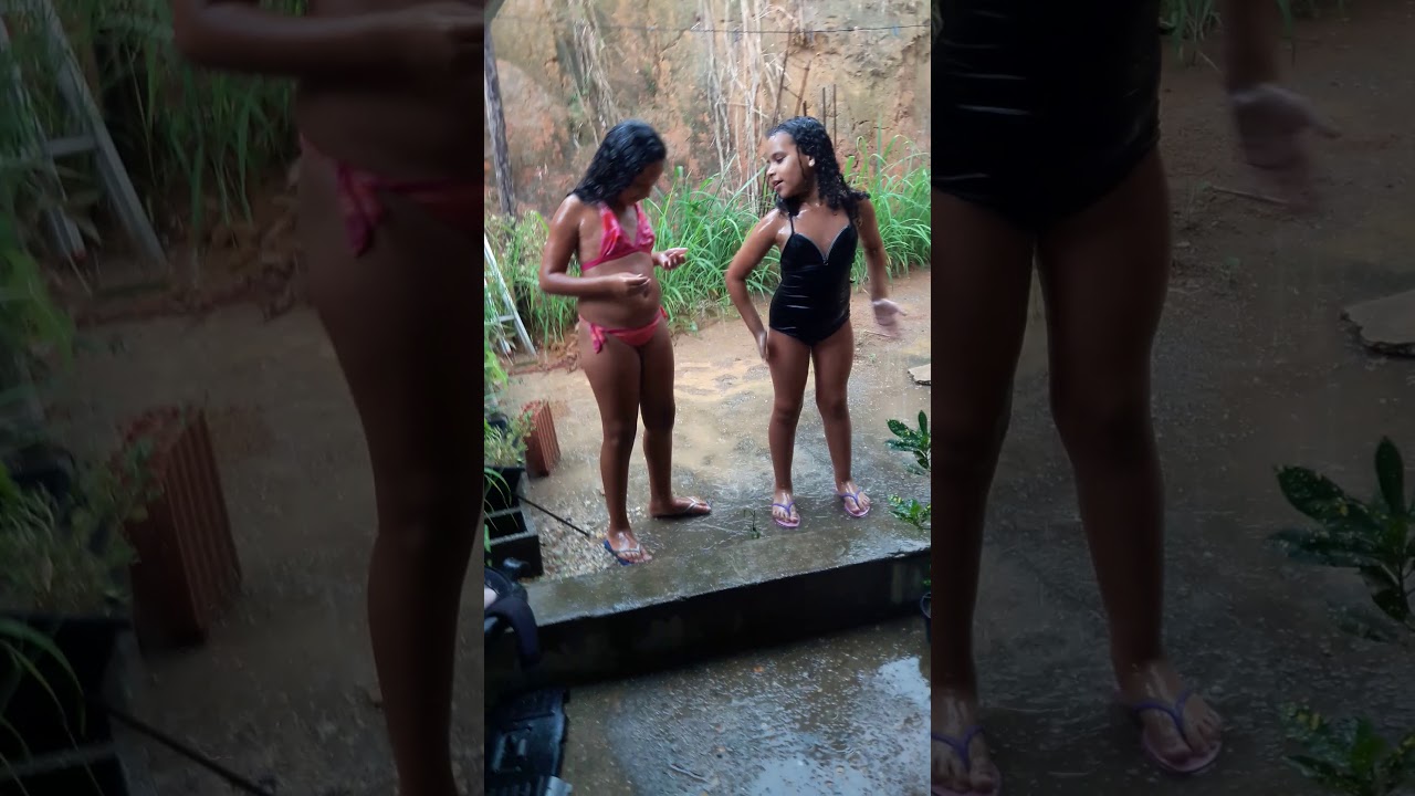 Meu primeiro banho de chuva